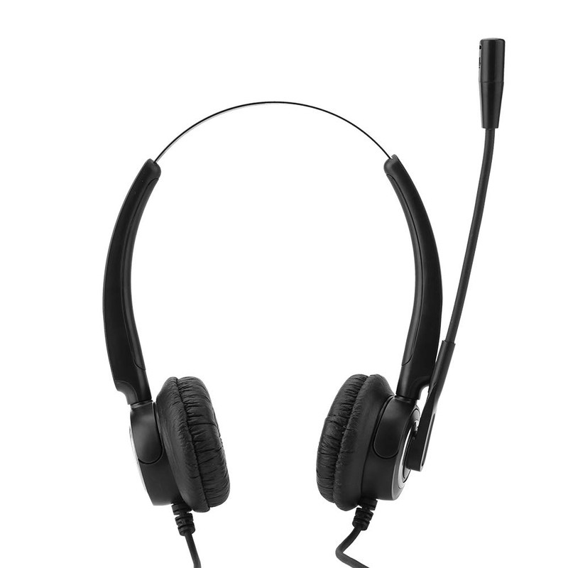 Call Center Headset, Head-Mounted Telephone Headphone RJ9 with Noise Cancelling
