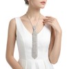 Sparkly Rhinestone Necktie Necklace Glitter Crystal Collar Choker Women Wedding
