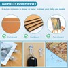 260 Pcs Push Pins Set 5 Styles Clear Thumb Tacks