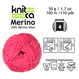 Knitca 100% Merino Wool Yarn - Light Worsted Weight - 100 m / 110 yds in a 50 g - 6 Pack (6 x 1.7 oz / 50 g balls) - For Knitting, Crochet And Weaving (Periwinkle)