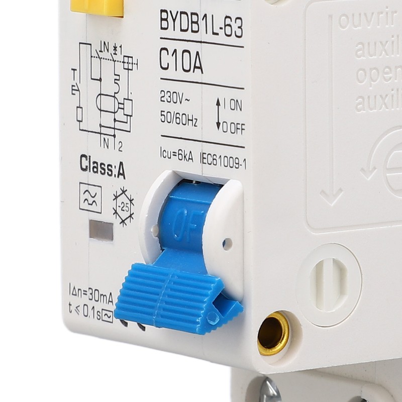 Circuit Breaker 1P+N Leakage Protection Switch 10A 230V AC DIN