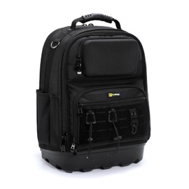 Tool Backpack/Tool Bag with 37 Pockets, Heavy Duty Nylon Stitching, Padded Back and Shoulders, Front EVA Case, Waterproof Base