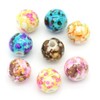 100 Round Acrylic Beads in Splatter Patterns 14mm Multicolor Beads