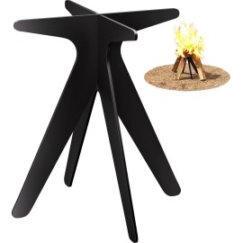 Mocomax Vertical Fire Pit Grate, Metal Portable Place Log 12 INCH, Black
