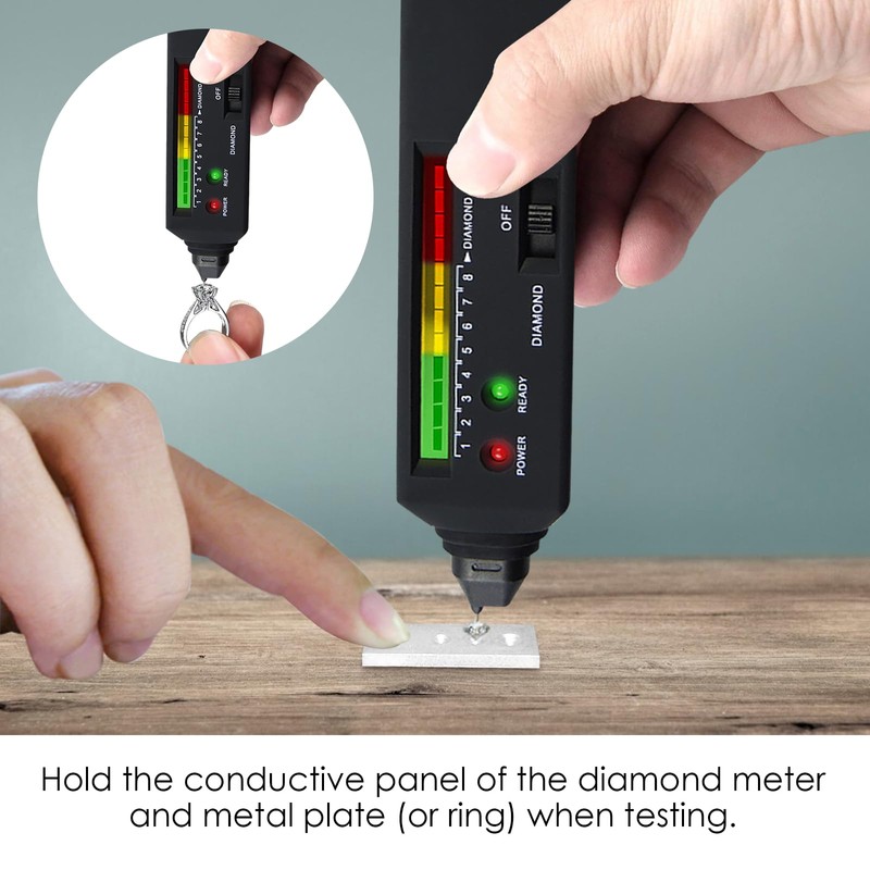 Diamond Tester Professional Diamond Tester Pen with UV Light, Real