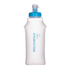 AFISHTOUR Collapsible Squeeze Soft Flask with Filter - Lightweight Bottle Water – 500 ml/17 OZ for Trail Running, Hiking, Travel, Cycling, and Fishing; BPA-Free (Transparent White)