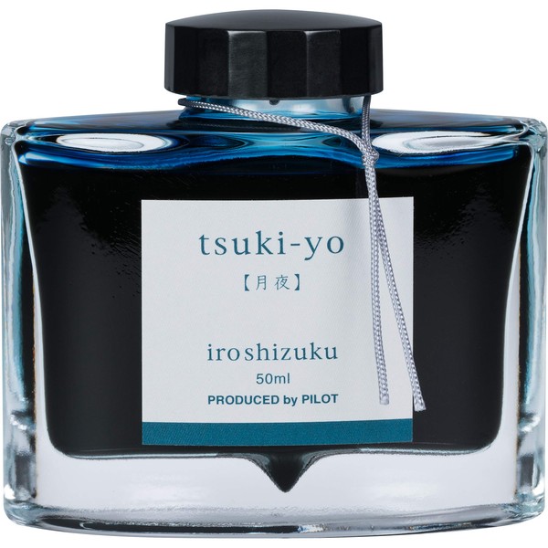 PILOT Iroshizuku Bottled Fountain Pen Ink, Tsuki-Yo, Moonlight (Teal) 50ml Bottle (69205)