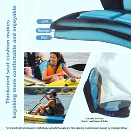 Thickened Kayak Seats - Premium Shockproof Seats with Back Support for Kayaking, Canoeing, Fishing, Paddle Boarding - Comfort, Versatility and Extra Storage (Green, 1 pcs)