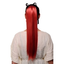 WIG ME UP C9429-137 Hairpiece ponytail extension long straight very light with ribbon and comb wrap around system bright fiery mixed red 23,5inch
