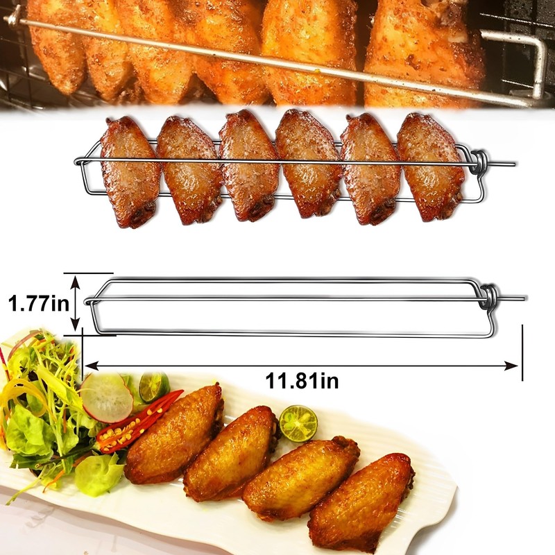 Chicken Wing BBQ Fork 4 Pack, Wing Rails for Grilling