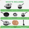 NutriChef 17pcs Stackable Pots and Pan, Stainless Steel Set Nonstick,
