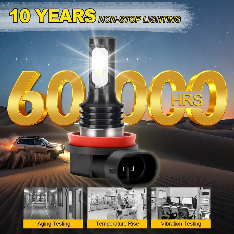 For Toyota Yaris 2006-2014 Fog Lights Bulbs, 8000LM Super Bright