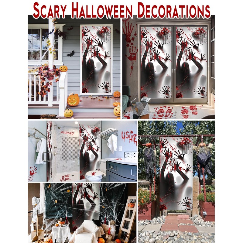 Wohohoho 11 Sheets/202 Pcs Bloody Halloween Decorations Set. 2 Giant
