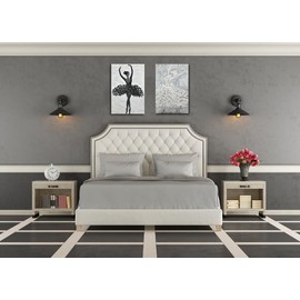 Paimuni Ballet Textured Wall Art Black and White Dancing Girl in 3D Floral Dress Painting for Living Room Bedroom Wall Decor 24x36 Inch