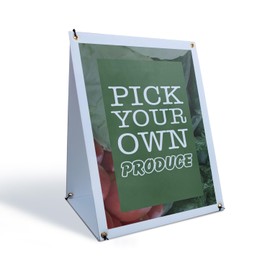 Pick Your Own Produce Sidewalk Sign 18 Inch x 24 Inch A-Frame Images On Both Sides | Local Farms, Freshly Picked, Family-Friendly Events | Made in USA