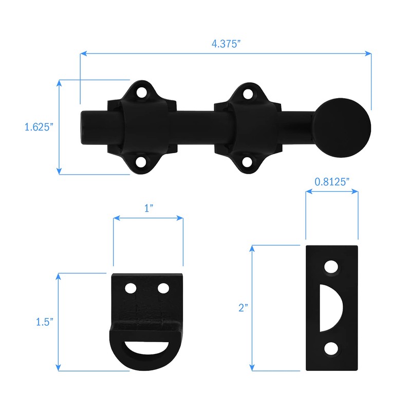 Nuk3y Heavy Duty Solid Brass Dutch Door Surface Bolt (4",