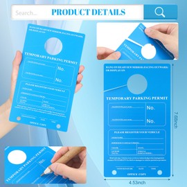 Fuyoooo 300 Pack Temporary Parking Permit Hang tag Parking Permit Tag Adhesive Parking Pass Tags 7.68 x 4.53 Inches Temporary Car Hang tag for Rearview Mirror Windshield