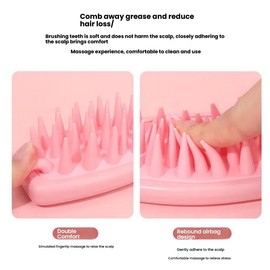 Tyxzle Extra Long Handle Shampoo Brush - Scalp Massager for Hair Washing & Exfoliation, Gentle Hair Care Tool for Men/Women/Kids, Relieves Itching, Dandruff & Stimulates Circulation (Pink)