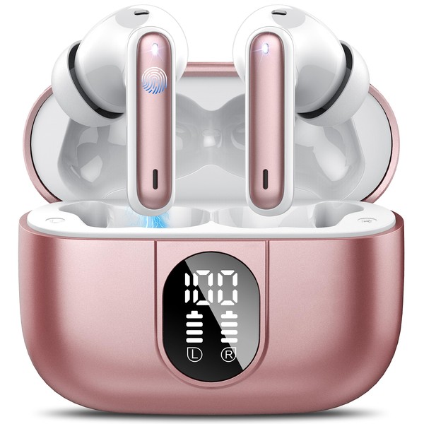 Csasan Wireless Earbuds, 2023 Bluetooth Headphones 5.3 HiFi Stereo Earphones, 40H Playtime in-Ear Earbud, Bluetooth Earbud with Dual Mic Call, IP7 Waterproof Earphones Sport Headset for iOS