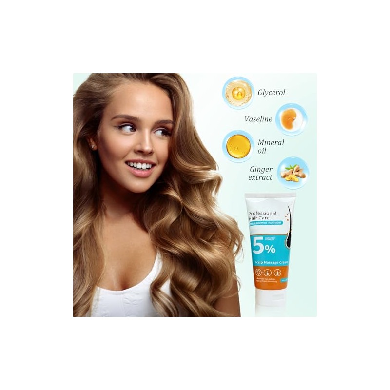 2PCS 5% Crema de Masaje para el Cuero Cabelludo, Crema