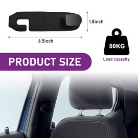 KANDUJIMU Autositz-Kopfstützenhaken, Leder-Rücksitz-Haken, Aufbewahrungs-Organizer, multifunktionale Autositz-Haken für Geldbörse, Handtasche, Mantel, Regenschirm, universelles Innen-Autozubehör