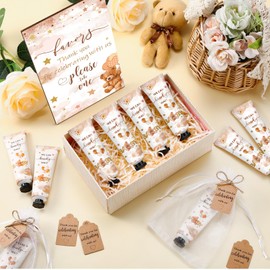 Dimsile 50 Sets Baby Shower Hand Cream Sets Baby Shower Hand Cream Gifts Baby Shower Party Favors for Guests Baby Shower Favors Travel Size Hand Lotion Bulk for Baby Shower(Brown Bear)