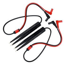 Yakamoz Test Leads Tweezer Multimeter Probe Lead Set 2Pcs SMD Component Testing Tweezers Clips with 1 Pair 1000V 20A Test Leads Probes for Multi Meter LCR IC Chip Capacitor Resistor Testing