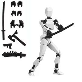 Hcusus (Assembly Completed Titan 13 Action Figure, 4PCS Action Figures, Action Figure 3D Printed Robot Multi-Jointed Movable, Desktop Decorations for Game Lovers