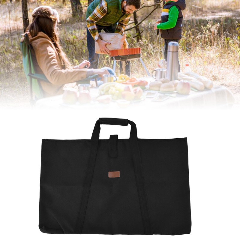 Folding Table Storage Bag Sponge Interlayer Waterproof Oxford Cloth Black