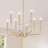 Qamra Modern Farmhouse Gold Chandelier for Dining Room, 8-Light Rustic