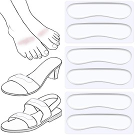 Cutecrop 6 Pair Sandal Shoe Strap Extender Heel Sandal Strap Cushion Strips Heel Grips Liner Insert for Shoes Too Big Preventing Slipping, Rubbing, Non-Slip (Transparent)