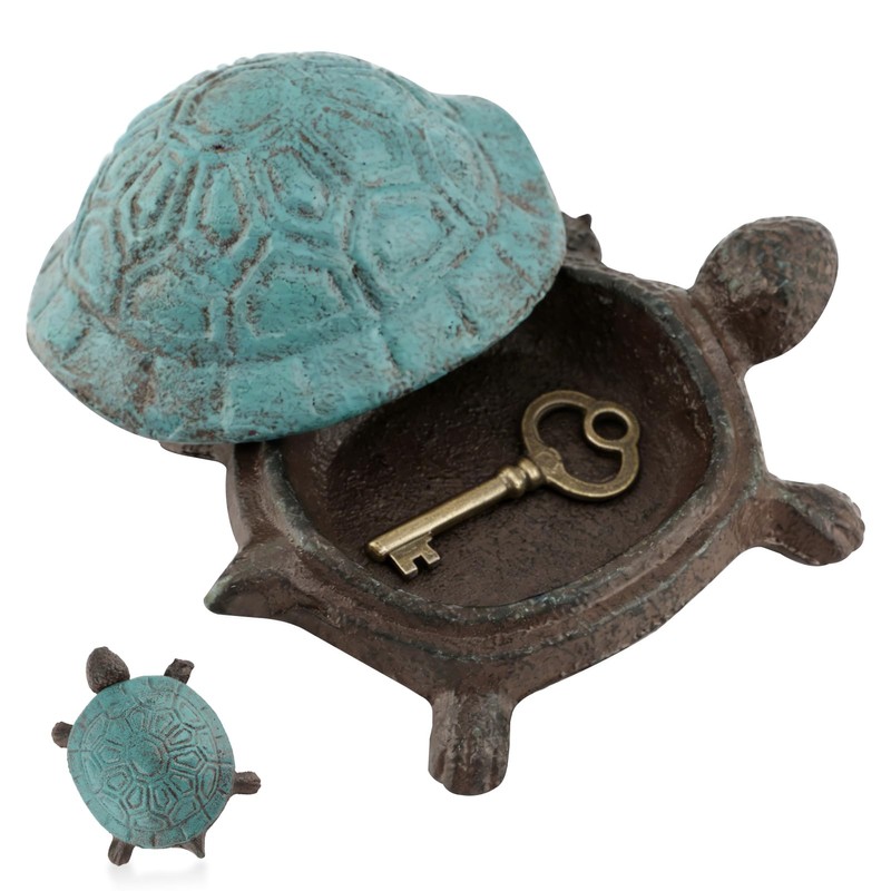 Cast Iron Turtle Key Hider, Outdoor Spare Hidden Key Holder