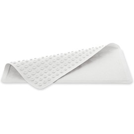 Bath Tub and Shower Mat, 36-Inch X 18-Inch, White, Extra Long, Machine Washable, Non-Slip Bathroom Mat with Suction Cups for Home, Hotel, Shower, Bathtub