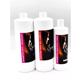 Keratina Kera Fruit 32 oz Kit de Tratamiento + Shampoo anti residuos y Sin sal