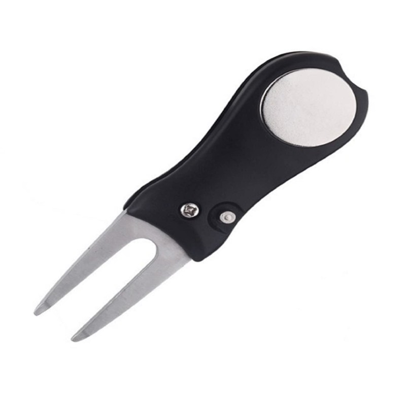 LL-Golf ® Folding Divot Tool with Coin for Ball Marking