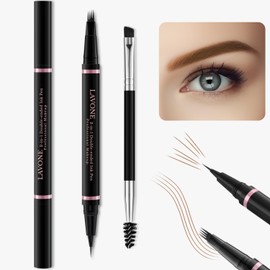LAVONE Kit de Maquillaje Lápiz de Cejas, Con Lápiz Microblading de Cejas Impermeable 2 En 1, Pomada de Cejas, Delineador de Ojos y Brocha de Cejas de Doble Punta, Kit de Lápiz de Cejas para Cejas Natu