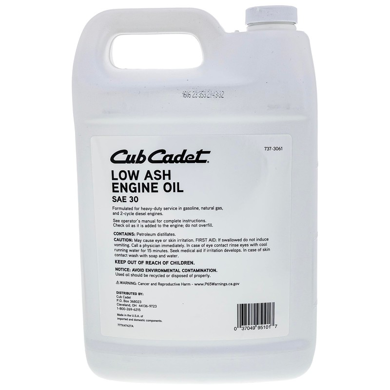CUB CADET 737-3061 30WT Low Ash Engine Oil 1 Gallon