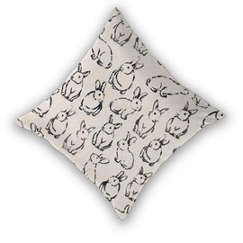 Sunshineyan Easter Pillow Covers 18 x 18 Inch Set of 2 Spring Cute Black Bunny Rabbit Decorative Throw Pillow Covers Linen Farmhouse Outdoor Easter Themed Cushion Cases for Home Sofa Couch Decor