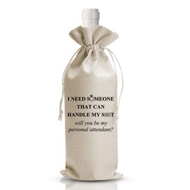 Wedding Gift Wine Bag, Groomsmen Gifts Bridesmaid Gifts, Will You Be My Personal Attendant, Gifts for Her Him, Engagement Gift, Wedding Thanks Gifts, Wedding Day Essentials Wedding Gift - DL304