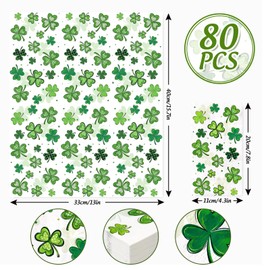 JarThenaAMCS JarThenaAMCS 80 Sheet St. Patrick's Day Guest Napkins Disposable Green Shamrock Paper Napkins Seasonal Lucky Clover Hand Napkin Towel for Irish Party Bathroom Holiday Tableware Supplies, 13 x 15.7 In