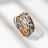 FANCY SHINY Leopard Leather Wrap Bracelet Stackable Boho Tube Beaded