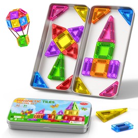 Magnetic Building Blocks 42 Pieces Mini Magnetic Building Blocks Travel Set Magnetic Toy Montessori Travel Toy Magnet Children's Game Building Blocks Magnetic Tiles Gift Toy from 3 4 5 6 7+ Years Boys
