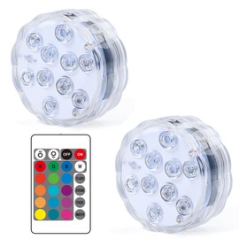 Doukesh Underwater LED Light with Remote Control, Underwater Light, LED Pool Lighting, RGB Multi Coloured LED Pond Lighting, Waterproof Colour Changing Pool Light, 16 Colours, 2 Pieces