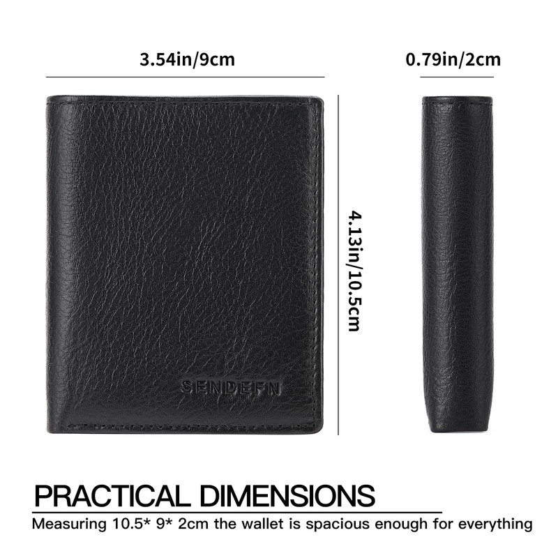 SENDEFN Men's Leather Wallet with RFID Protection - Men's Wallet