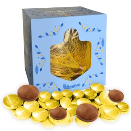 Hanukkah Chocolate Gelt Gold Coins In Mesh Bag - Milk Chocolate Coins - OUD Kosher Certified (40 Mesh Bags)
