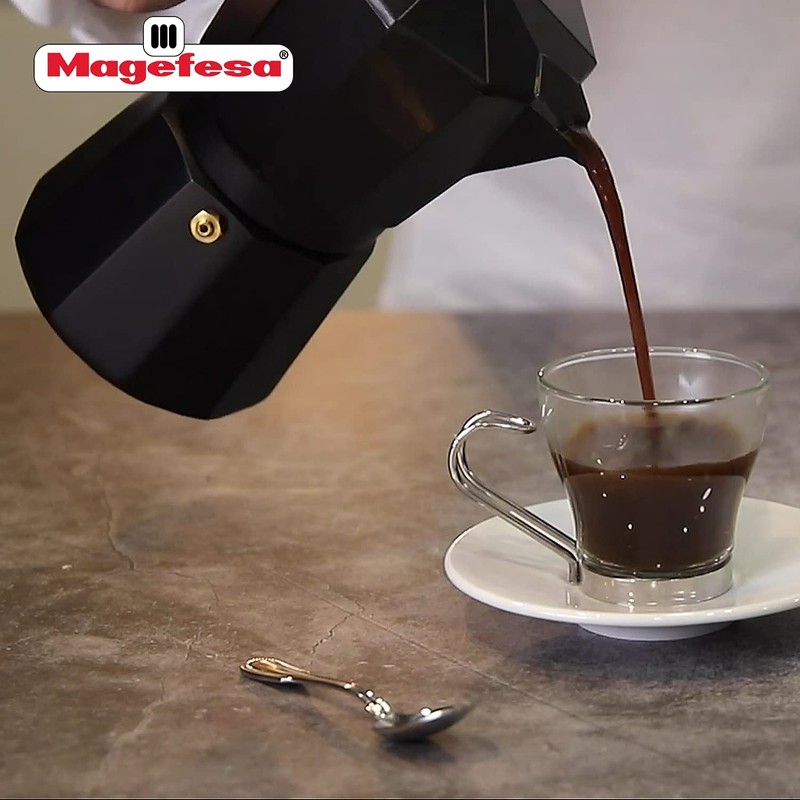MAGEFESA 01PACFKEB03 Kenia Noir Kaffeemaschine, 3 Tassen, aus emailliertem Aluminium,