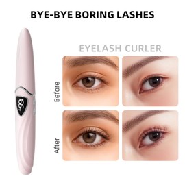 EYECURL Heated Eyelash Curler, S600 Heated Lash Curler, Accurate Temperature Control Electric Eyelash Curler Heated - Intelligent Power Off, Natural Long Lasting Makeup (Petal Pink/Silver, S600-148MM)