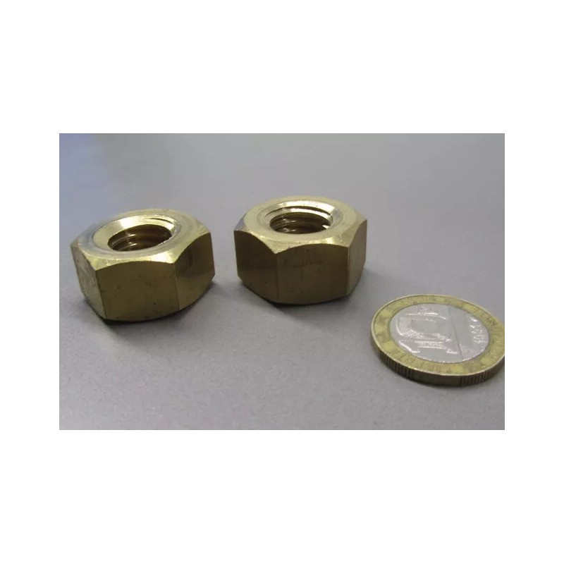 Basic Extra Wide, Heavy, Brass Hex Nuts RH, 9/16"-12 x