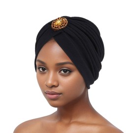 Stretch Turban Cap for Women - Vintage Hair Turbans for Mom African Knot Headwraps Solid Color Soft Bonnet Hair Wrap Beanies