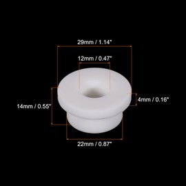 sourcing map Pack of 6 T Type Rubber Eyelet Mounting Diameter 22 mm 1.14 Inch AD 0.47 Inch ID (29 x 12 x 14 mm) Seal Protection Flexible Hole Plug for Cable Cable White